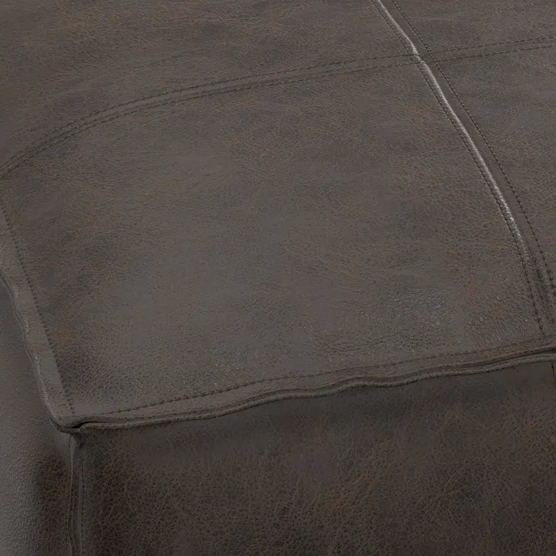 Boho Square Pouf in Leather