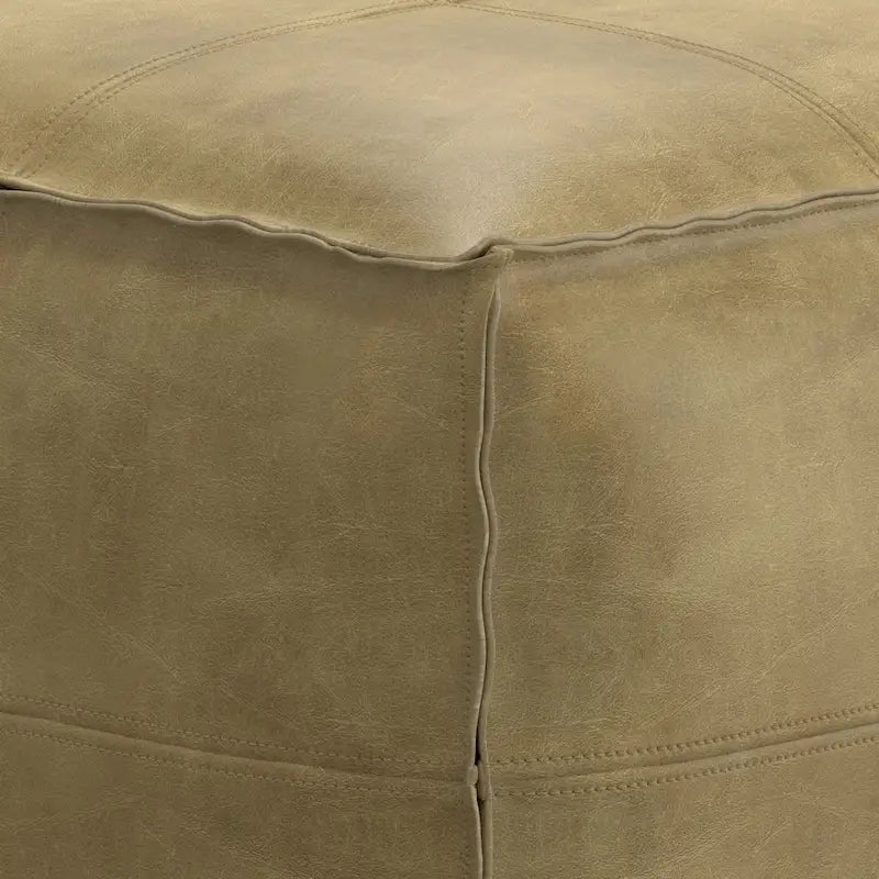 Boho Square Pouf in Leather