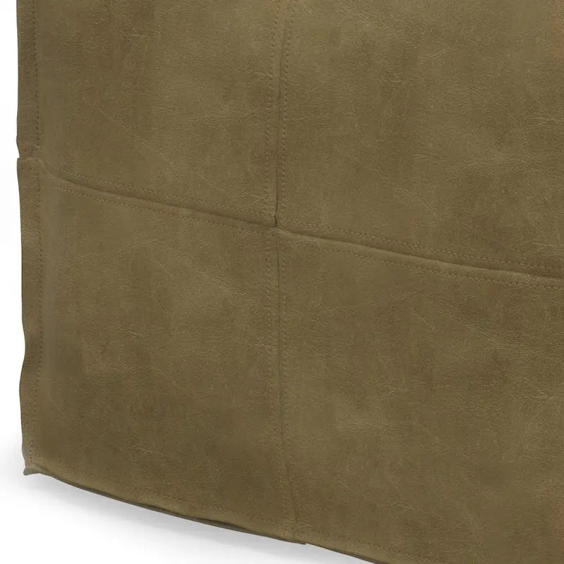 Boho Square Pouf in Leather