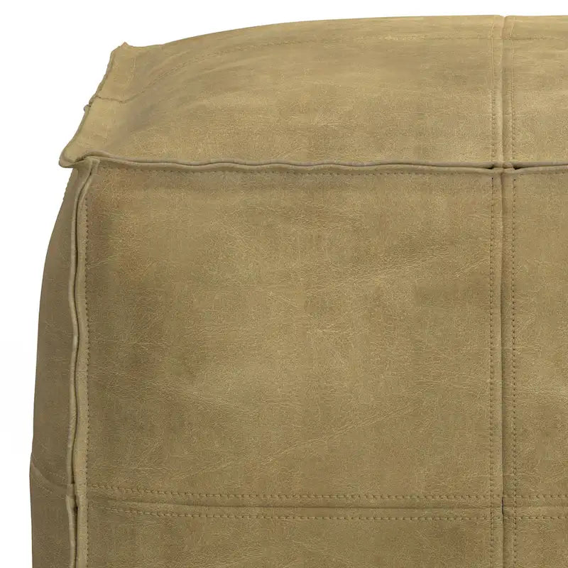 Boho Square Pouf in Leather