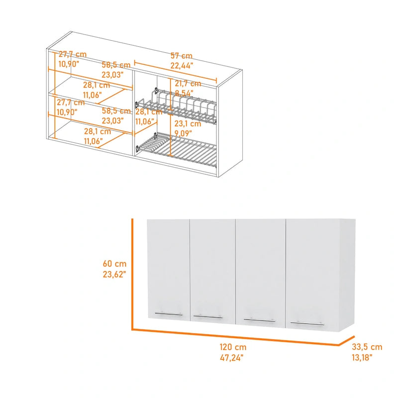 Furniture Wall Cabinet, Two Spacious Divisions