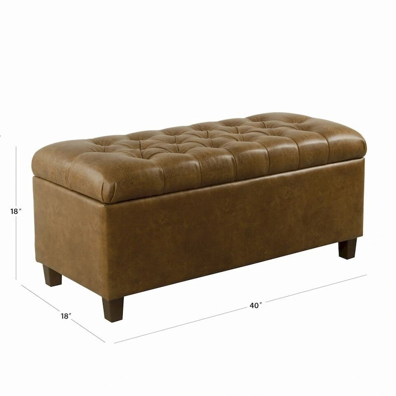 Copper Grove Button Tufted Storage Bench