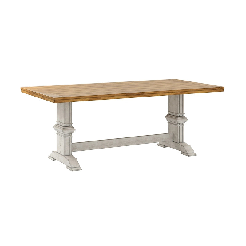 Two-tone Solid Wood Top Dining Table by