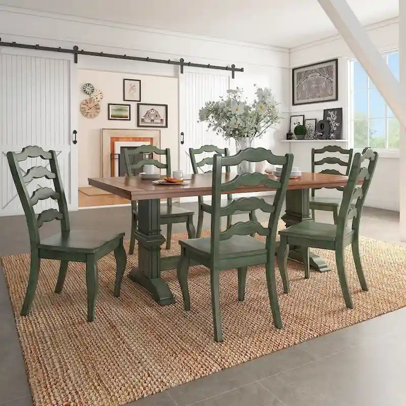 Two-tone Solid Wood Top Dining Table by