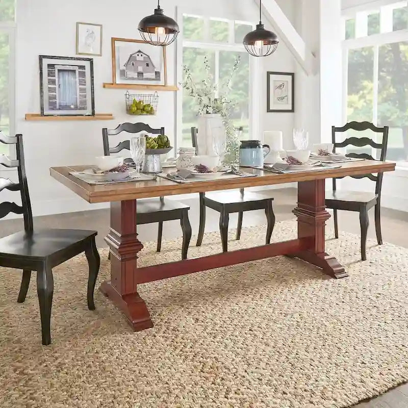 Two-tone Solid Wood Top Dining Table by