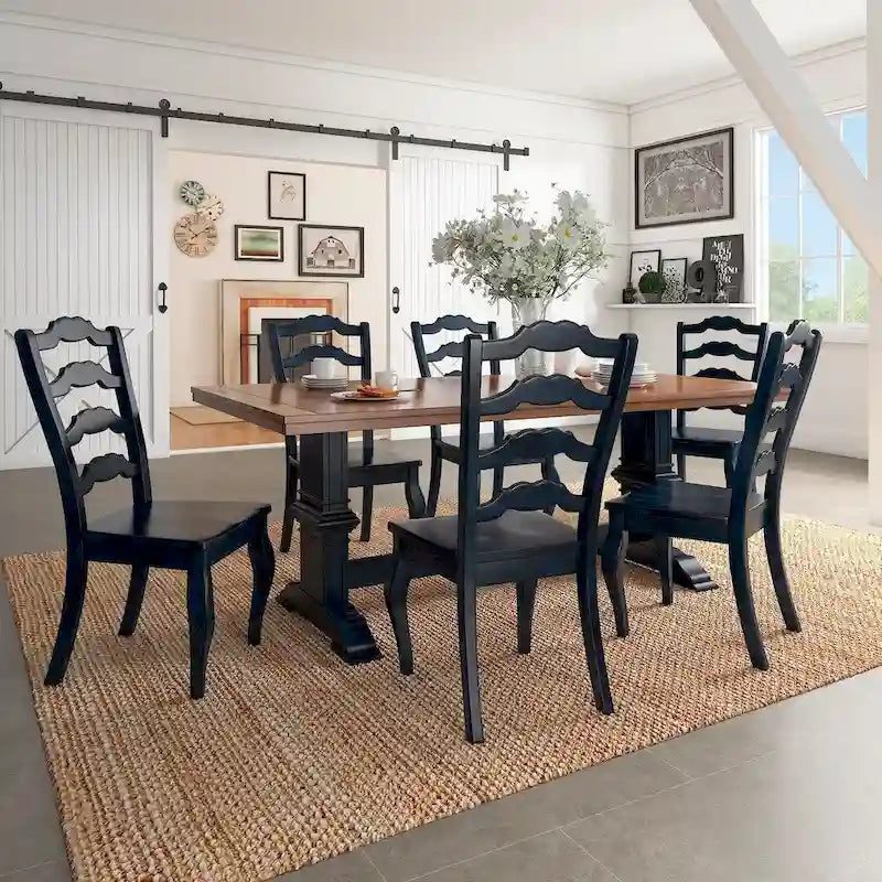 Two-tone Solid Wood Top Dining Table by