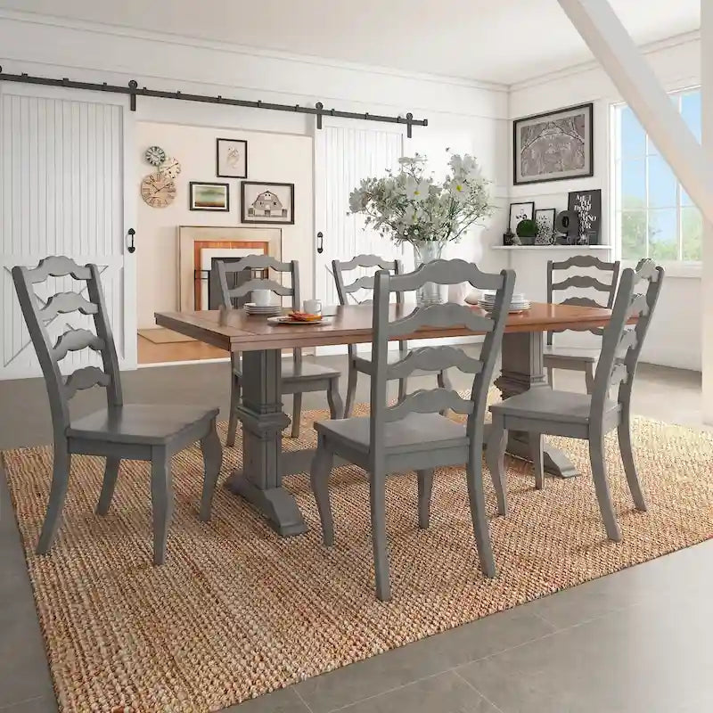 Two-tone Solid Wood Top Dining Table by
