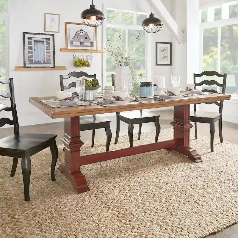 Two-tone Solid Wood Top Dining Table by