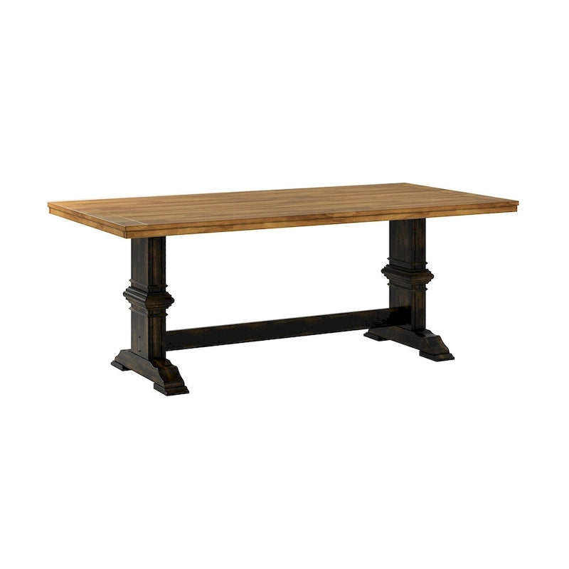 Two-tone Solid Wood Top Dining Table by