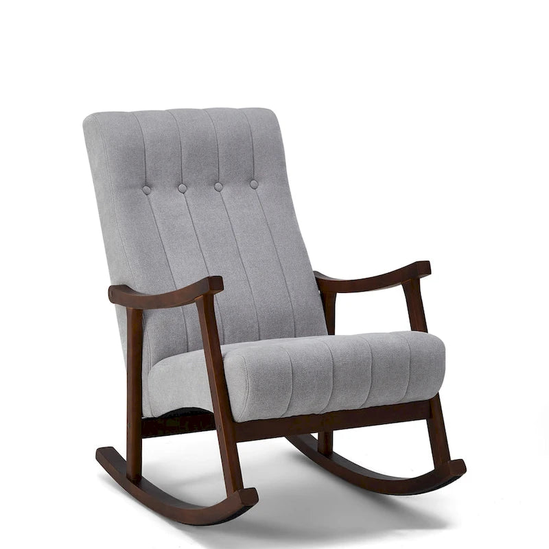 Upholstered Rocking Chair ModernHighBackArmchair