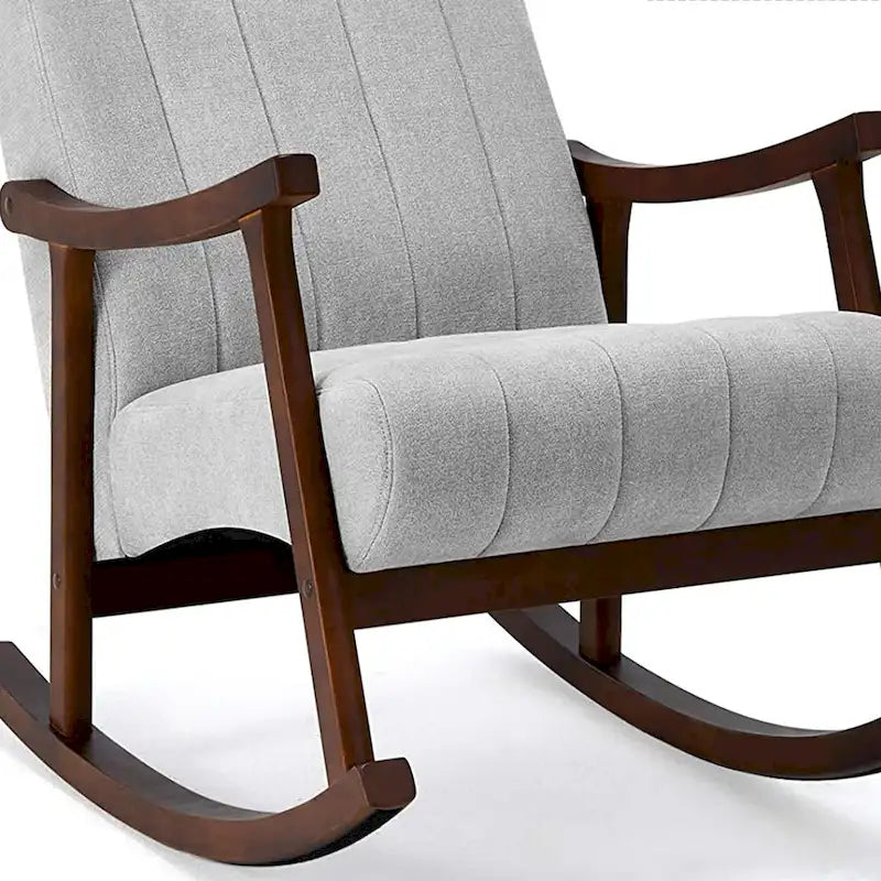 Upholstered Rocking Chair ModernHighBackArmchair