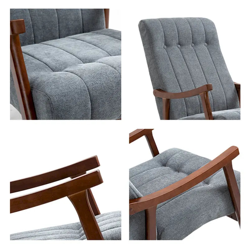Upholstered Rocking Chair ModernHighBackArmchair