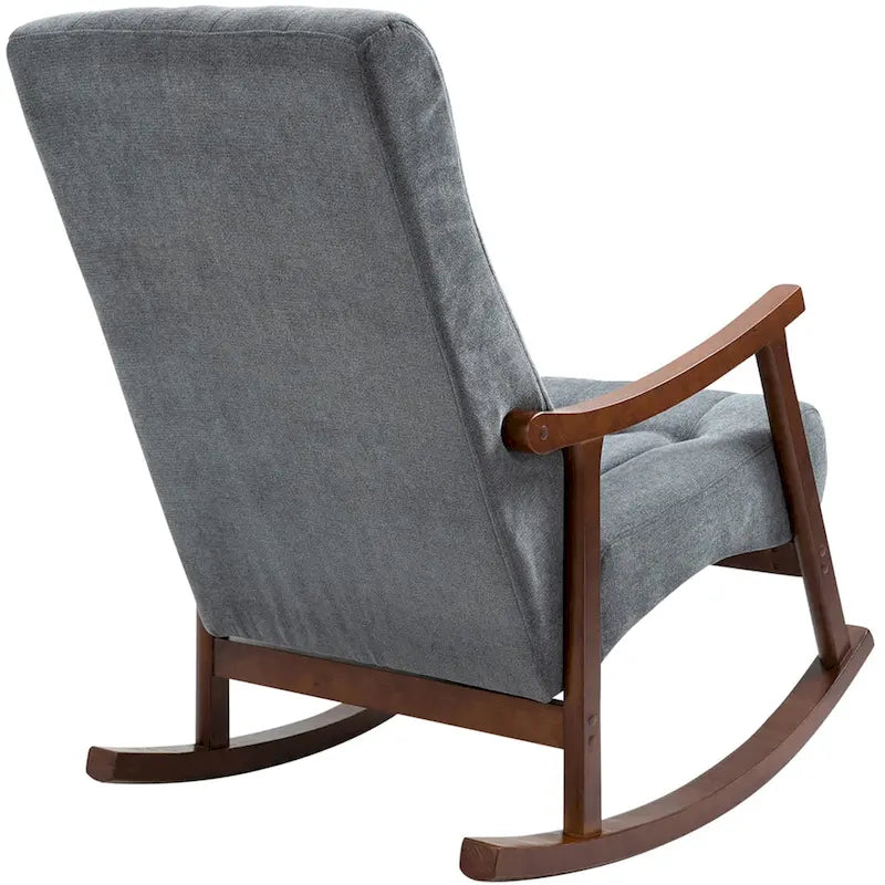 Upholstered Rocking Chair ModernHighBackArmchair