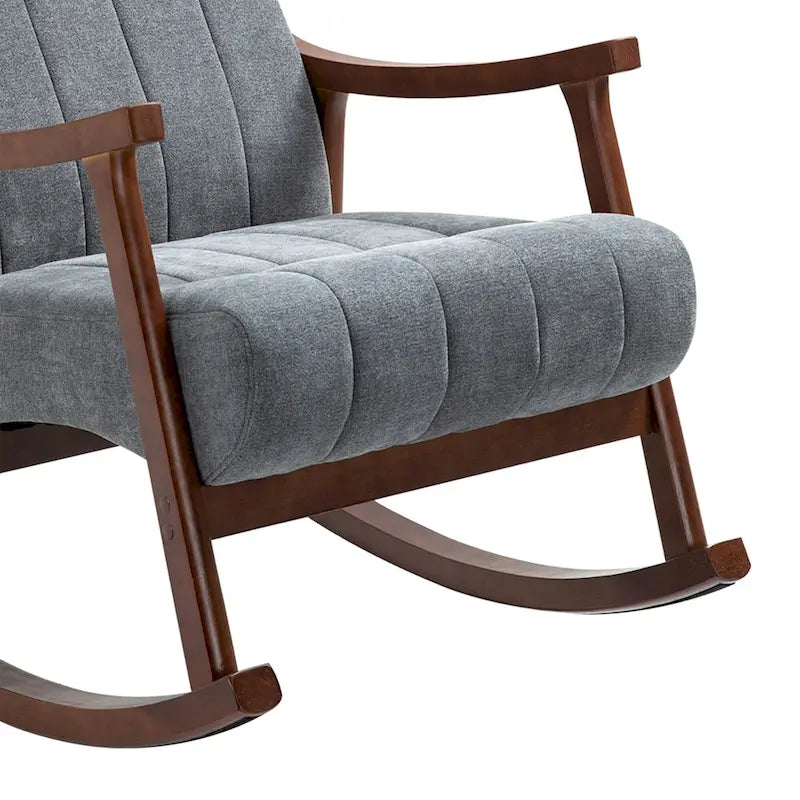 Upholstered Rocking Chair ModernHighBackArmchair