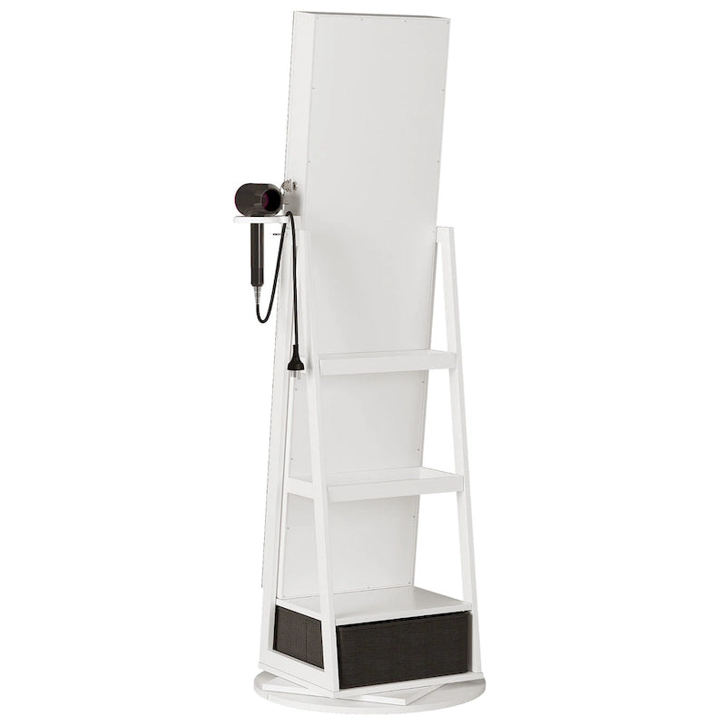 Swivel LED Jewelry Armoire with Lights - N/A