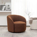 34 W Upholstered Boucle Swivel Barrel Accent Chair