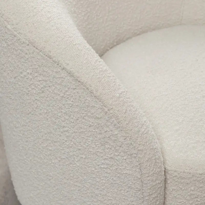 34 W Upholstered Boucle Swivel Barrel Accent Chair