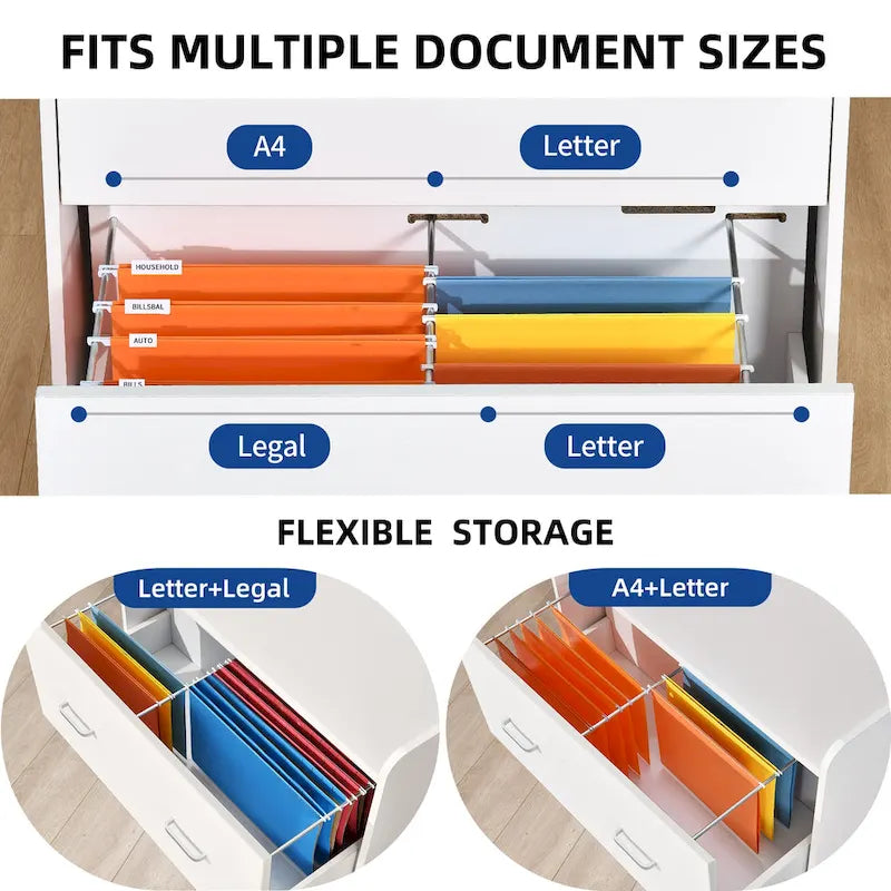 2-Drawer File Cabinet Lateral Filing Cabinet Home Office File Cabinet