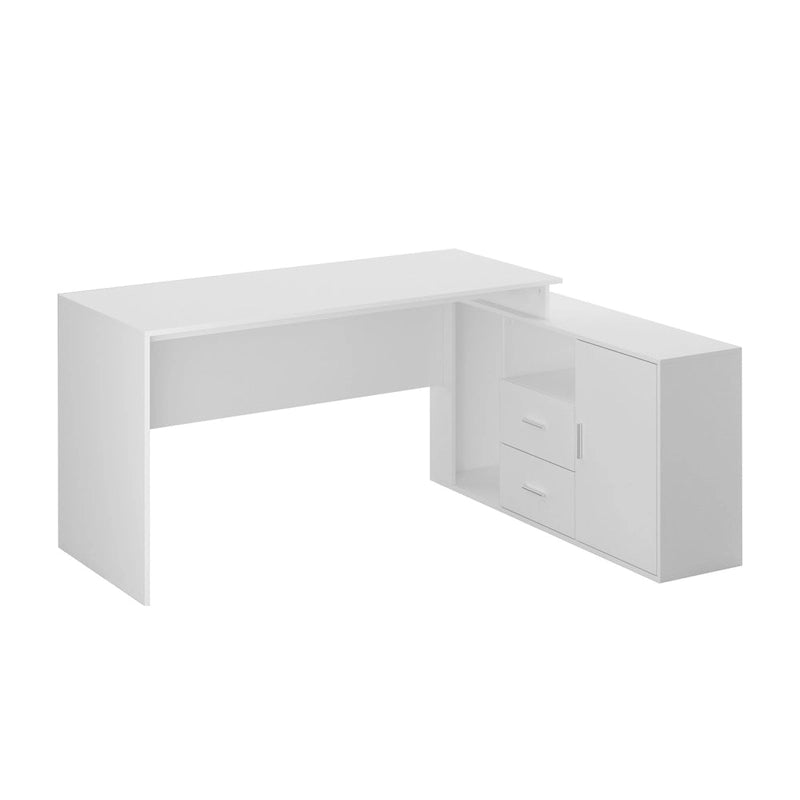 Office Computer Desk L Shaped Corner Desk Drawers Shelves