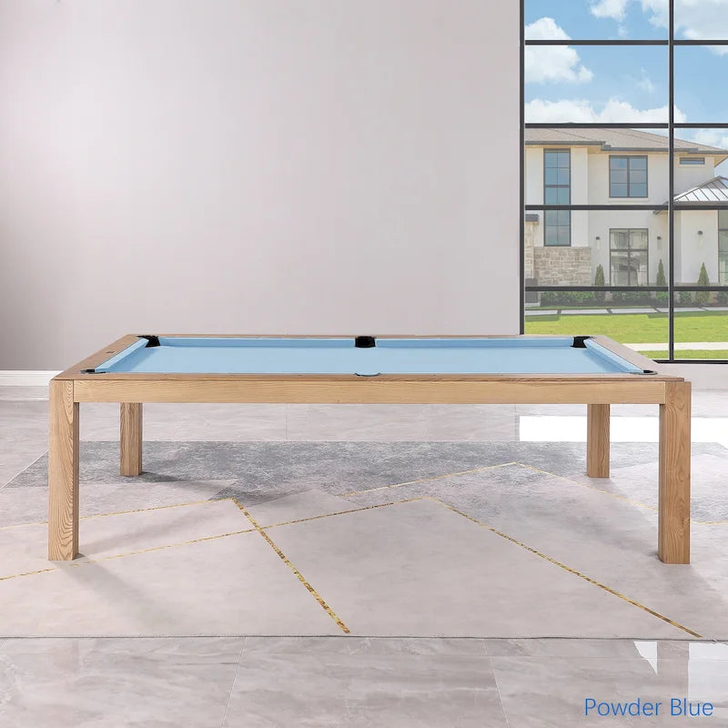 Olivia 8ft Vintage Ash Billiard Slate Pool Table with Dining Top