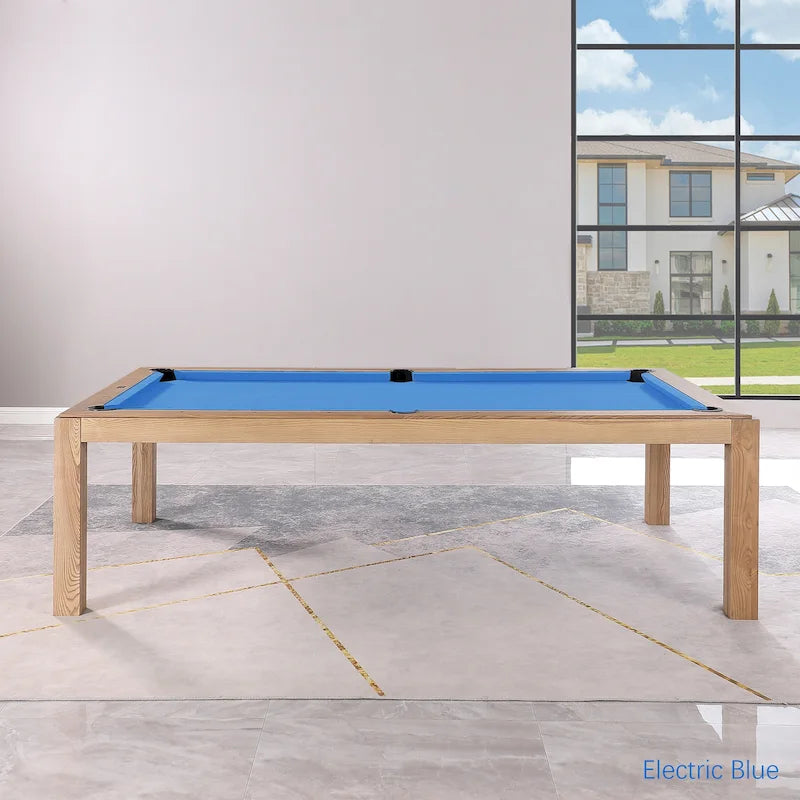 Olivia 8ft Vintage Ash Billiard Slate Pool Table with Dining Top