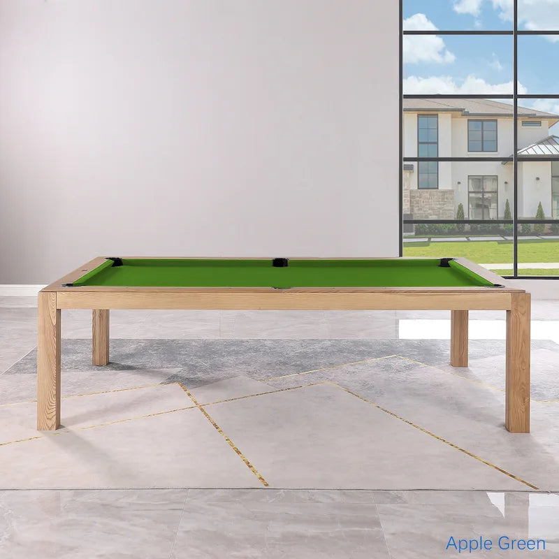 Olivia 8ft Vintage Ash Billiard Slate Pool Table with Dining Top