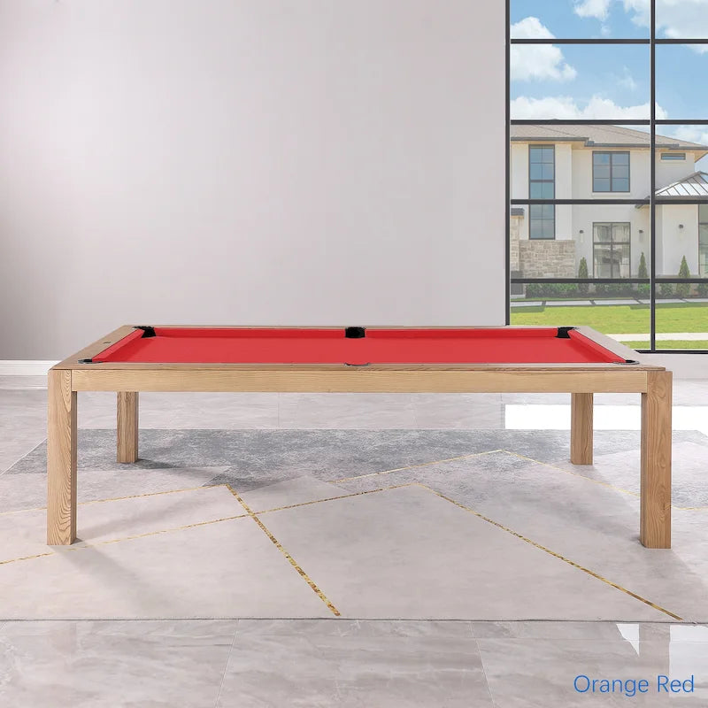 Olivia 8ft Vintage Ash Billiard Slate Pool Table with Dining Top
