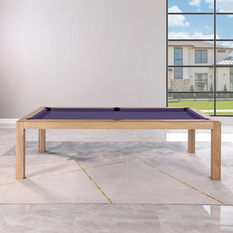 Olivia 8ft Vintage Ash Billiard Slate Pool Table with Dining Top
