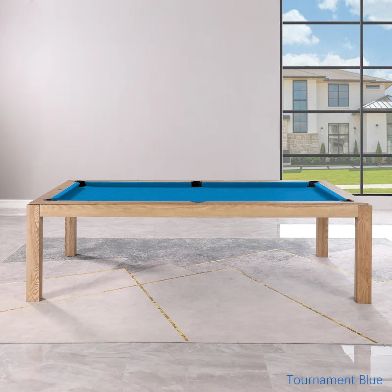 Olivia 8ft Vintage Ash Billiard Slate Pool Table with Dining Top