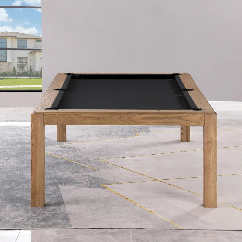 Olivia 8ft Vintage Ash Billiard Slate Pool Table with Dining Top