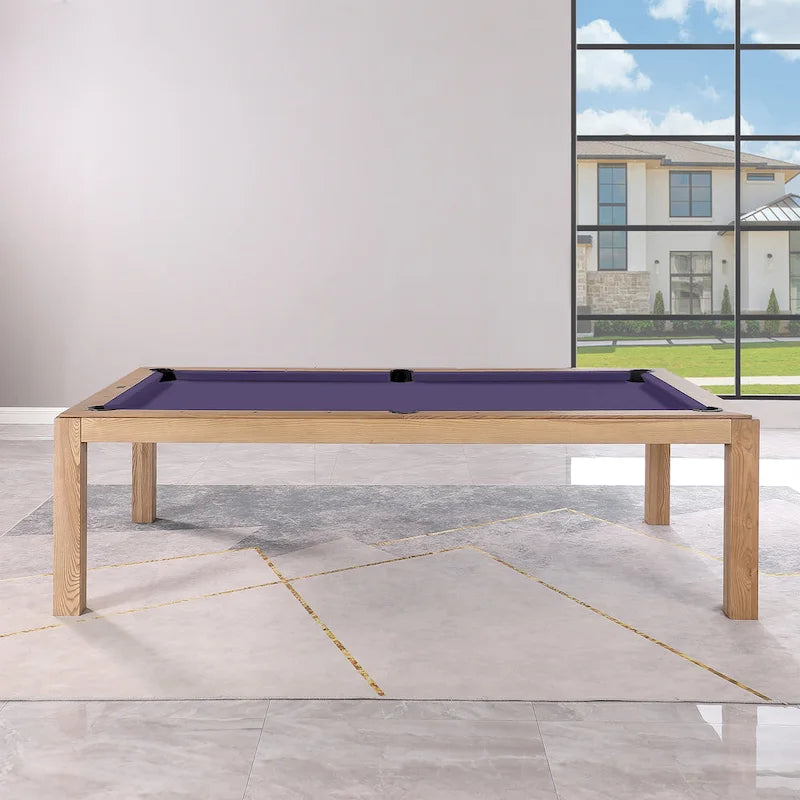 Olivia 8ft Vintage Ash Billiard Slate Pool Table with Dining Top