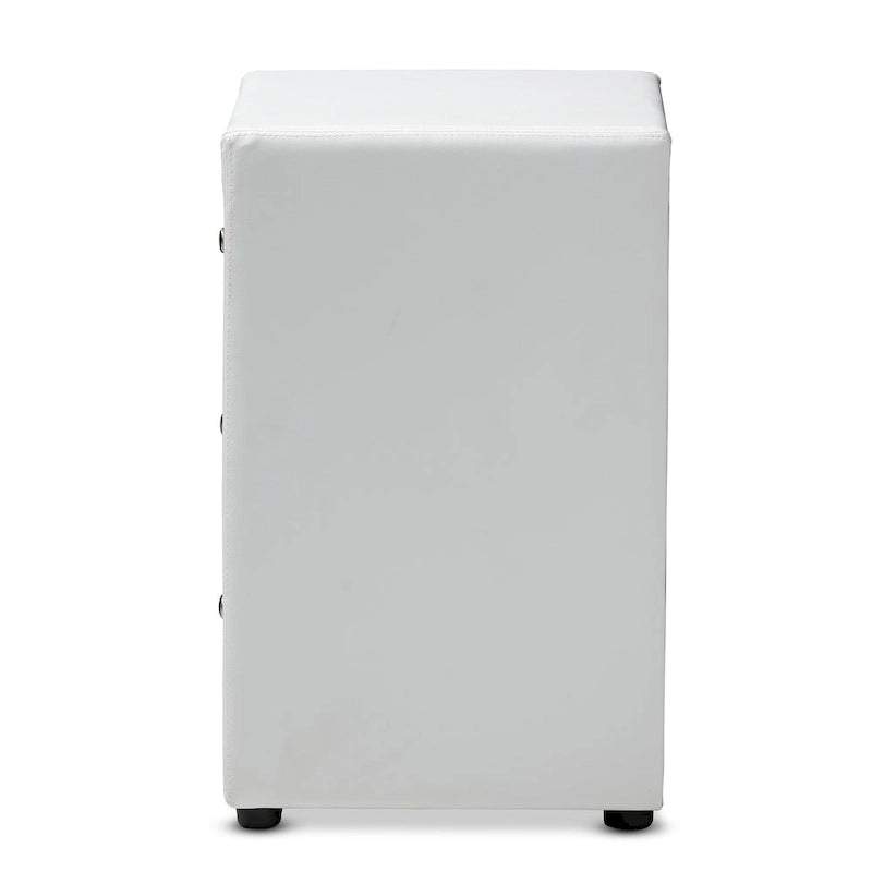 Contemporary Upholstered 3-Drawer Nightstand by