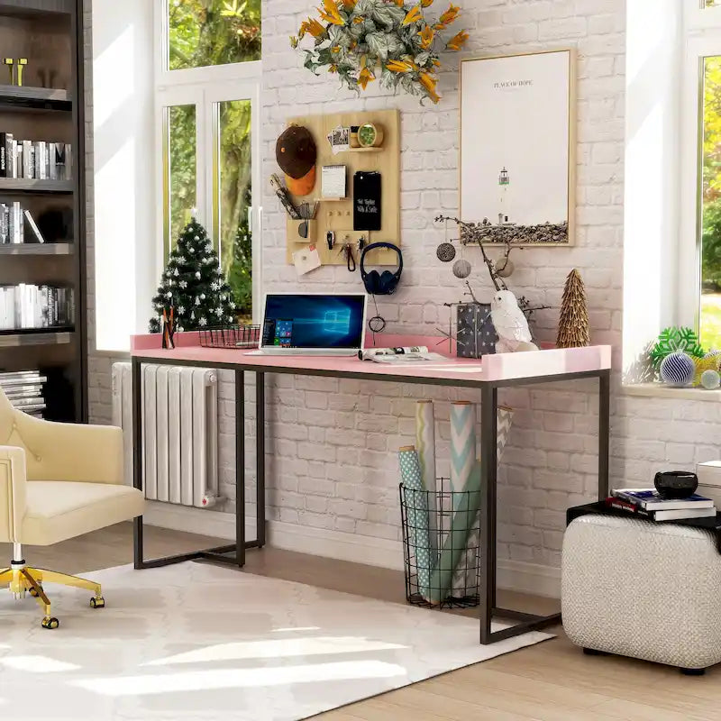 59-inch Metal Computer Desk with USBs by