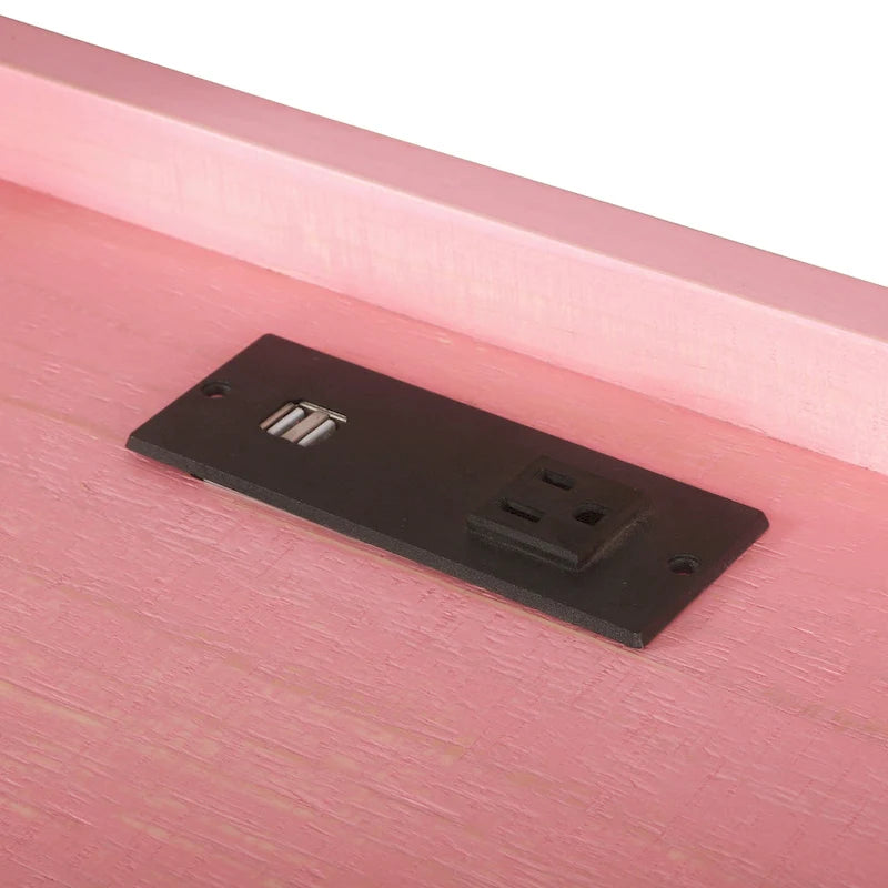 59-inch Metal Computer Desk with USBs by