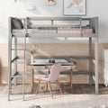 Solid Wood Twin Size Loft Bed with Ladder