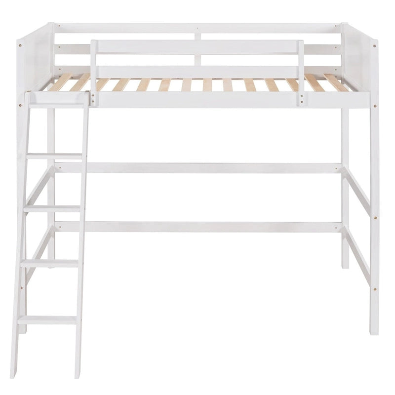 Solid Wood Twin Size Loft Bed with Ladder