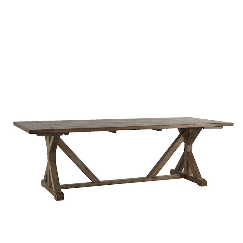 Rustic Reclaimed Wood Trestle Farm Table by