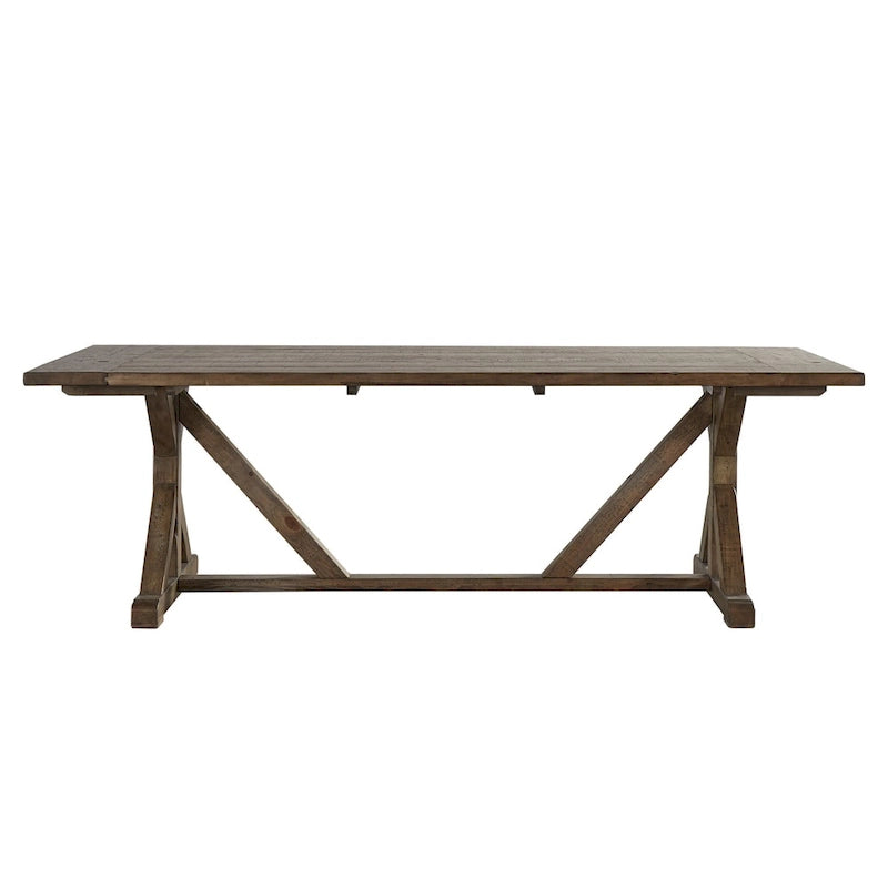 Rustic Reclaimed Wood Trestle Farm Table by