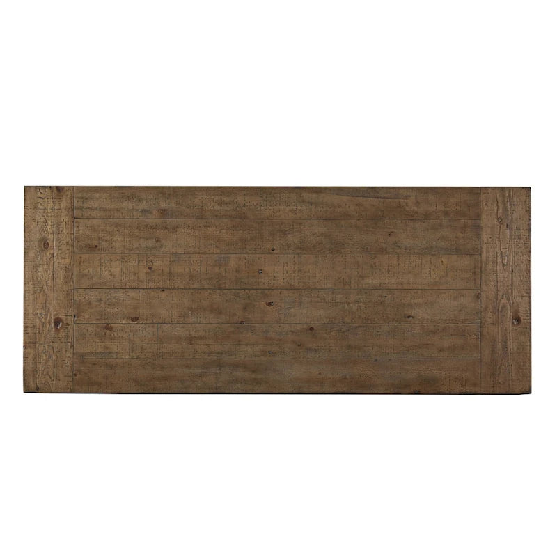 Rustic Reclaimed Wood Trestle Farm Table by