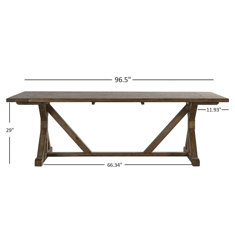 Rustic Reclaimed Wood Trestle Farm Table by