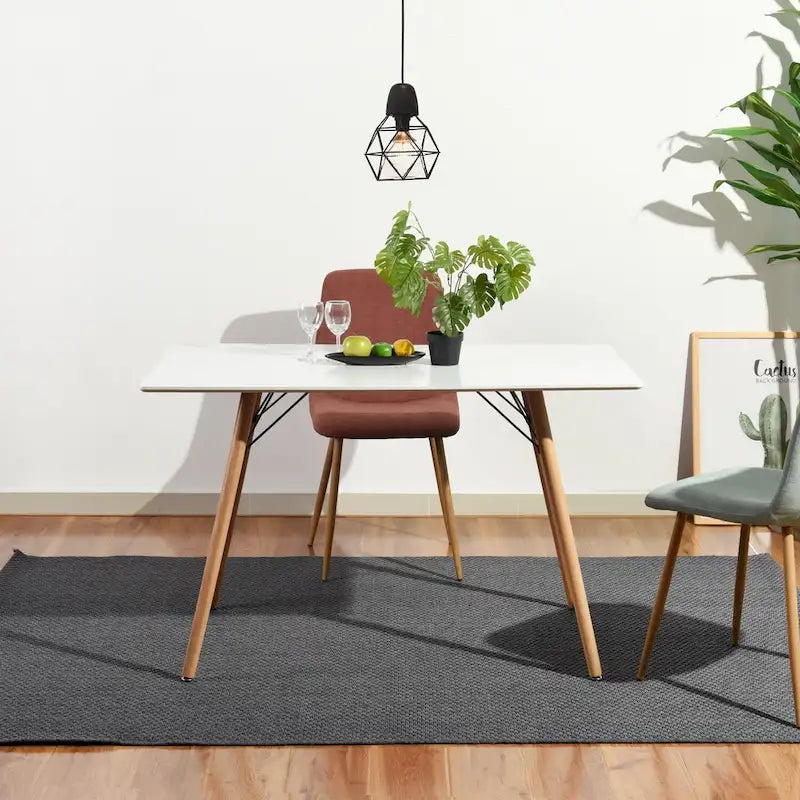 47.2 White Rectangular Dining Table for 4-6 People