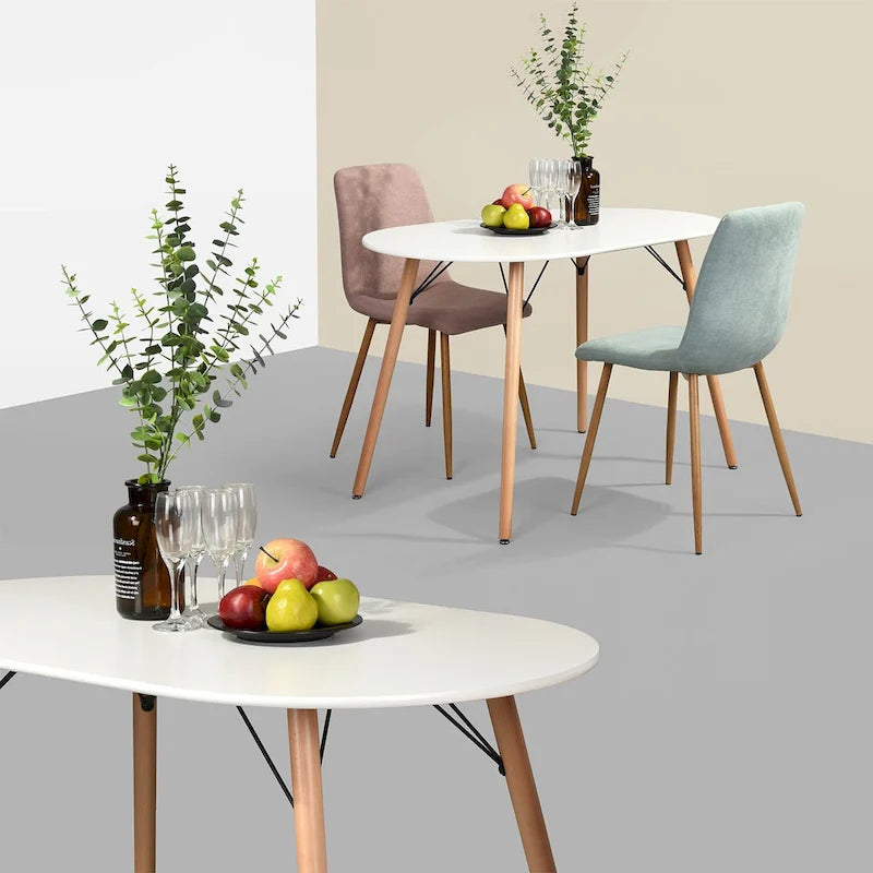 47.2 White Rectangular Dining Table for 4-6 People