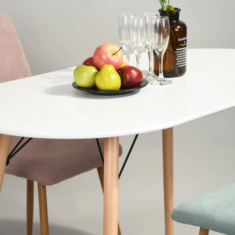 47.2 White Rectangular Dining Table for 4-6 People