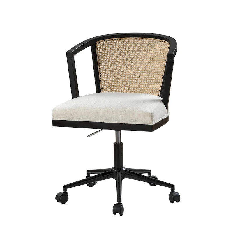 Modern Rattan Swivel Height Adjustment Office Chair by