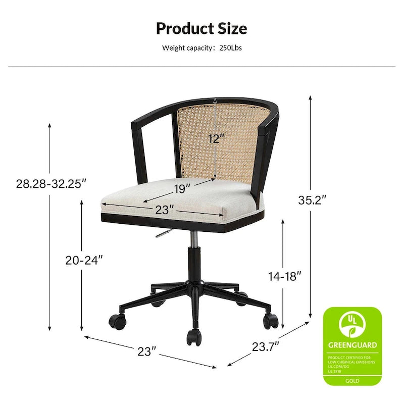 Modern Rattan Swivel Height Adjustment Office Chair by