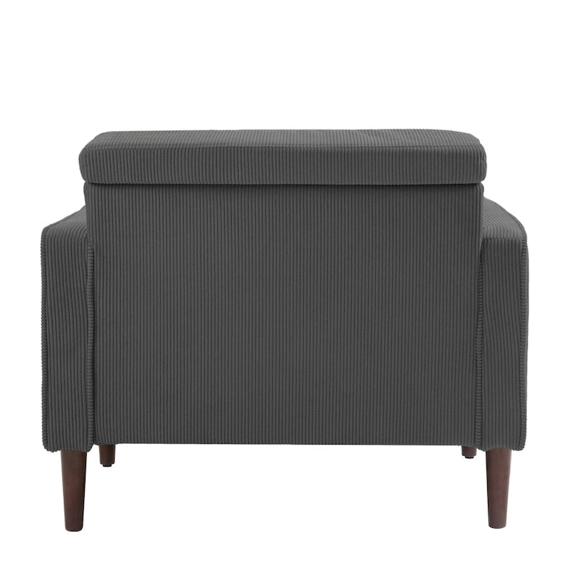 Modern Corduroy Wide Accent Chair with Pillows