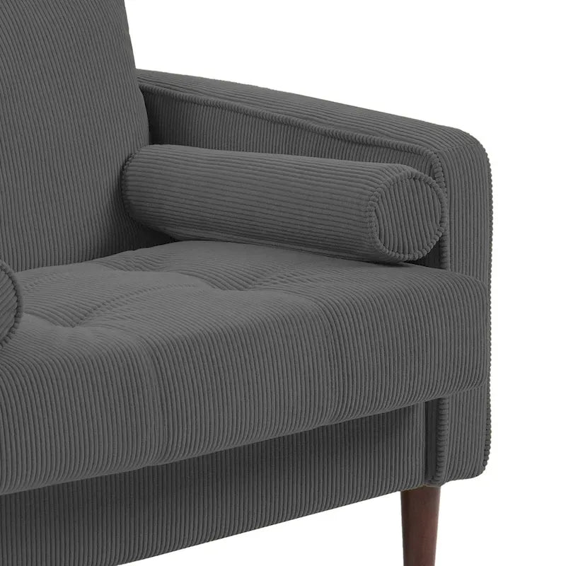 Modern Corduroy Wide Accent Chair with Pillows