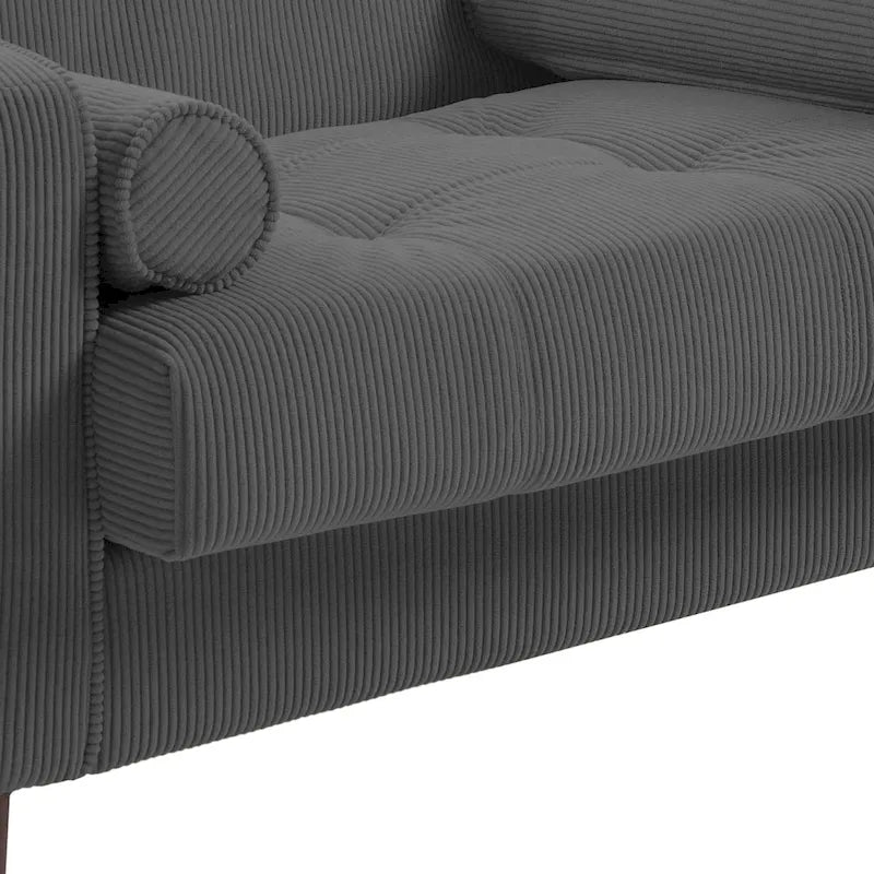 Modern Corduroy Wide Accent Chair with Pillows