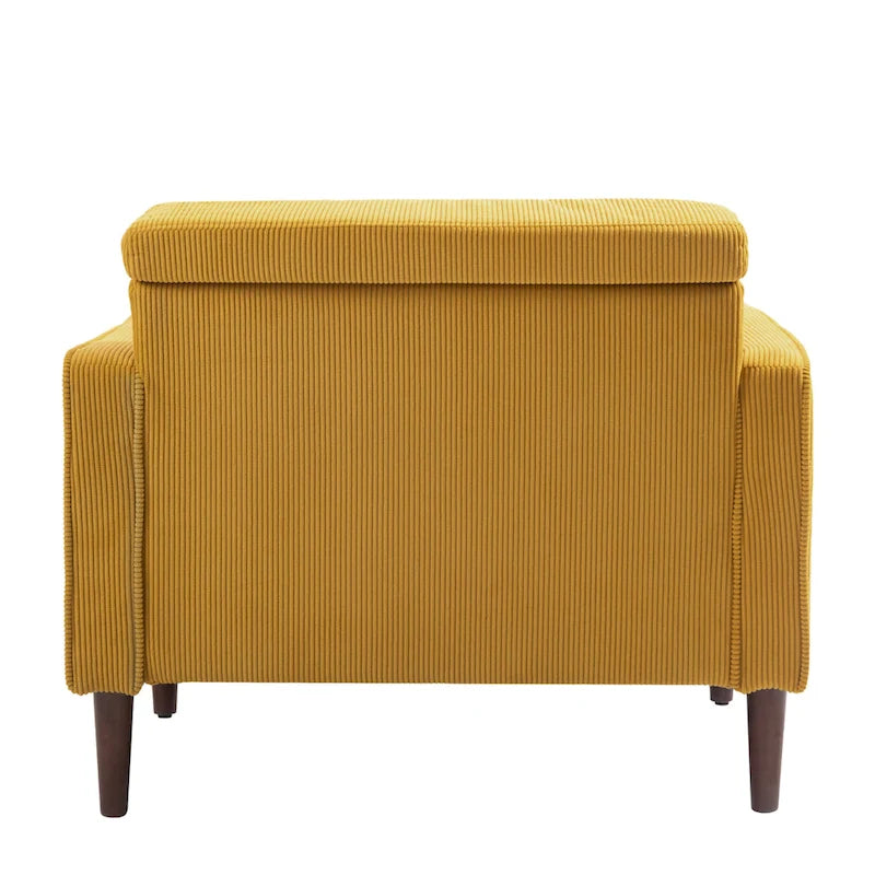 Modern Corduroy Wide Accent Chair with Pillows