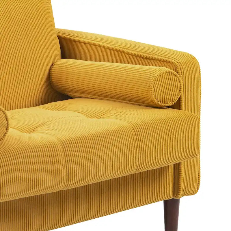 Modern Corduroy Wide Accent Chair with Pillows